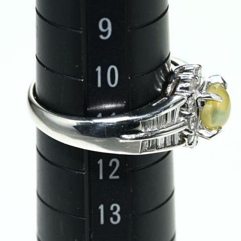【中古】PT900 CATS EYE RING クリソベリルキャッツアイリング CE1.13ct D0.62ct 7.4g #11