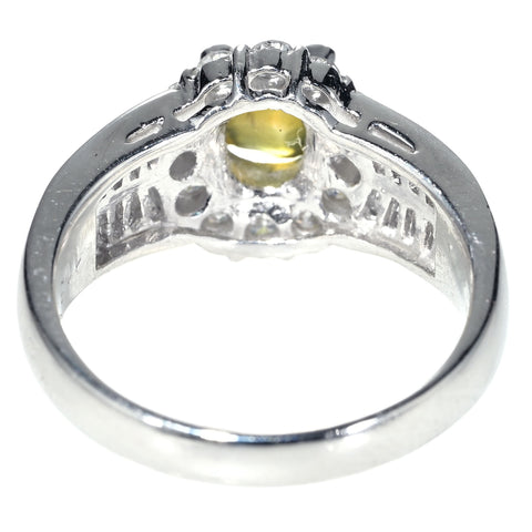 【中古】PT900 CATS EYE RING クリソベリルキャッツアイリング CE1.13ct D0.62ct 7.4g #11