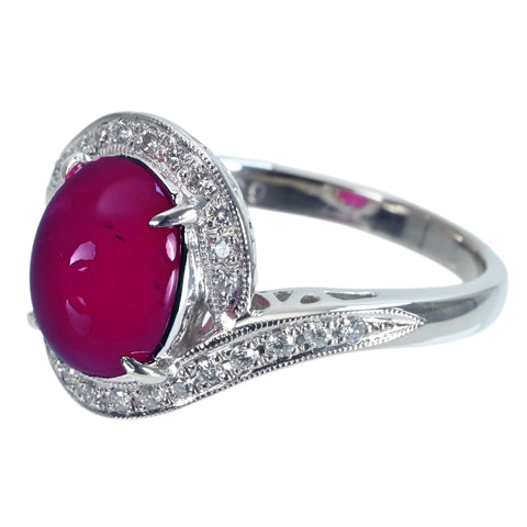 [Used] PT900 RUBY Ruby Ring R4.09ct D0.21ct 8.6g #16 