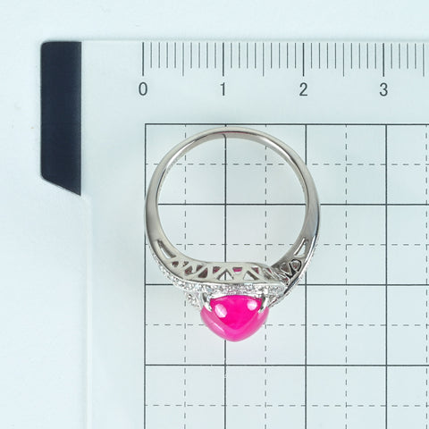 [Used] PT900 RUBY Ruby Ring R4.09ct D0.21ct 8.6g #16 