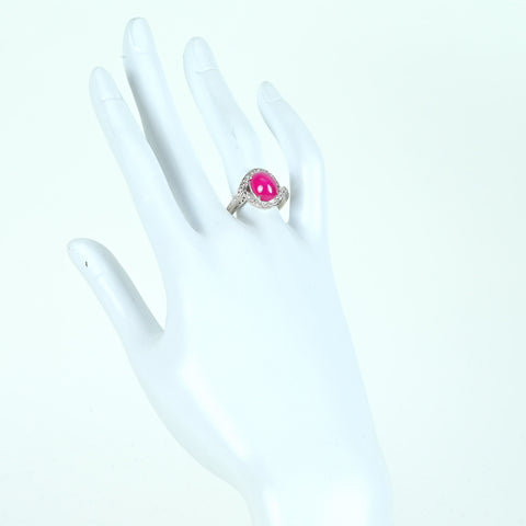 [Used] PT900 RUBY Ruby Ring R4.09ct D0.21ct 8.6g #16 