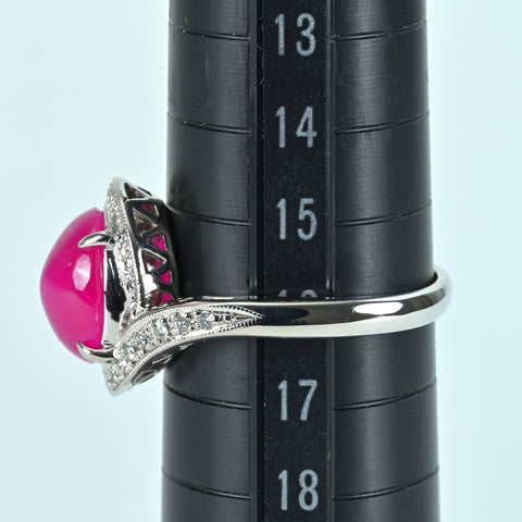 [Used] PT900 RUBY Ruby Ring R4.09ct D0.21ct 8.6g #16 