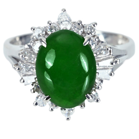 【中古】 PT900 JADEITEヒスイリング RING D0.69ct 7.6g #13