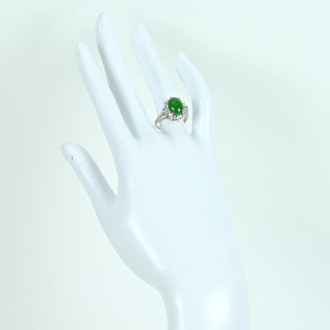 【中古】 PT900 JADEITEヒスイリング RING D0.69ct 7.6g #13