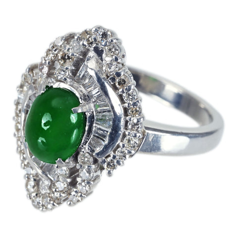 【中古】PT900 JADEITE RING ヒスイリング J2.117ct D1.65ct ソーティング 15.0g #19.5