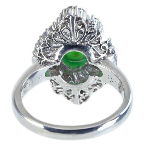 【中古】PT900 JADEITE RING ヒスイリング J2.117ct D1.65ct ソーティング 15.0g #19.5