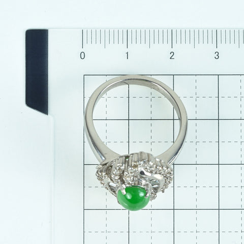 【中古】PT900 JADEITE RING ヒスイリング J2.117ct D1.65ct ソーティング 15.0g #19.5