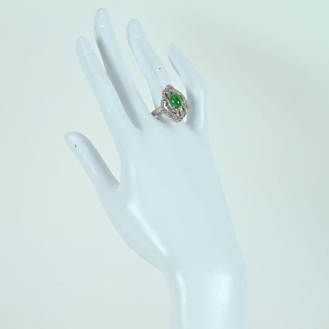 【中古】PT900 JADEITE RING ヒスイリング J2.117ct D1.65ct ソーティング 15.0g #19.5