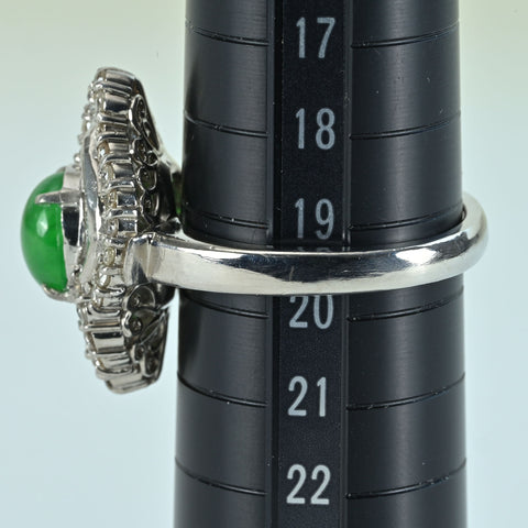 【中古】PT900 JADEITE RING ヒスイリング J2.117ct D1.65ct ソーティング 15.0g #19.5