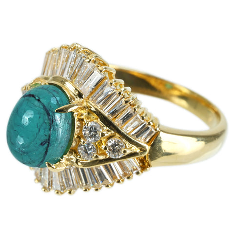 【中古】K18YG PARAIBA TOURMALINE RING パライバトルマリンリング PT2.614ct D1.49ct ソーティング 8.3g # 12