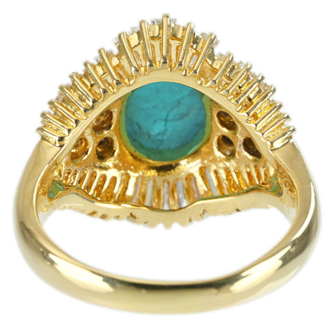 【中古】K18YG PARAIBA TOURMALINE RING パライバトルマリンリング PT2.614ct D1.49ct ソーティング 8.3g # 12