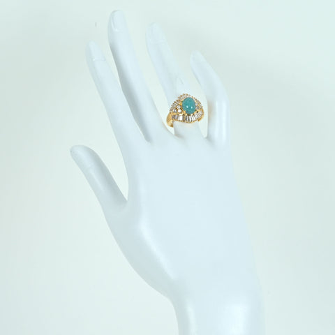 【中古】K18YG PARAIBA TOURMALINE RING パライバトルマリンリング PT2.614ct D1.49ct ソーティング 8.3g # 12