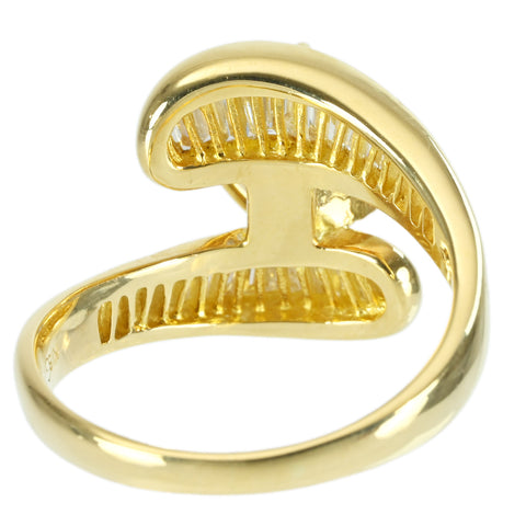 【中古】K18YG SAPPHIRE サファイア RING S1.73ct D0.70ct ソーティング 6.8g #15.5