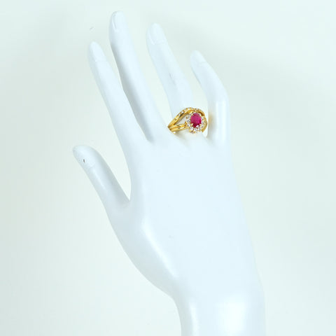 【中古】K18 RUBY ルビーリング RING R1.18ct D0.48ct CGLソーティング 7.6g #17