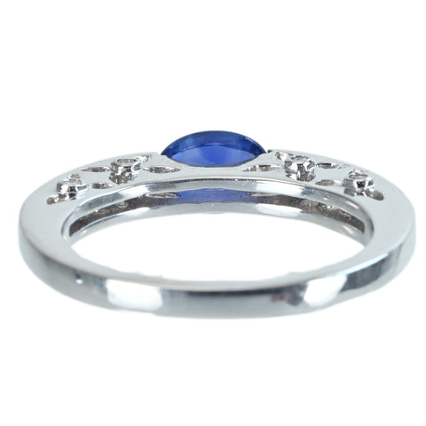 【中古】K18WG SAPPHIREサファイアリング S0.95ct D0.27ct 4.4g #13.5