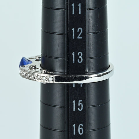 【中古】K18WG SAPPHIREサファイアリング S0.95ct D0.27ct 4.4g #13.5