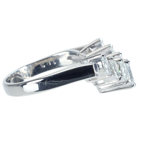 【中古】PT900 DIAMOND ダイヤモンドV字リング D1.03ct 5.5g #11