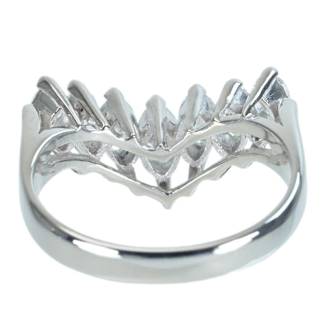 【中古】PT900 DIAMOND ダイヤモンドV字リング D1.03ct 5.5g #11