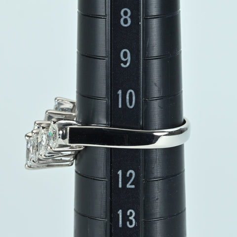 【中古】PT900 DIAMOND ダイヤモンドV字リング D1.03ct 5.5g #11