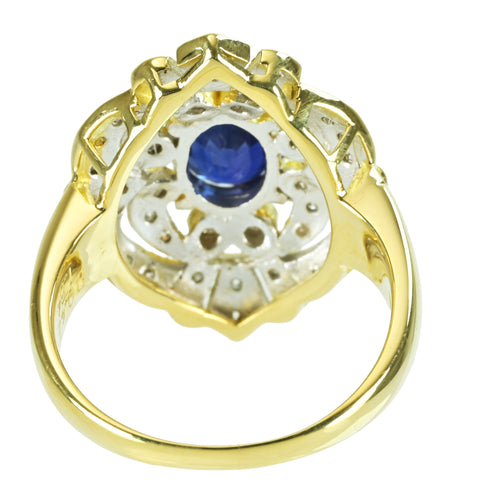 【中古】K18YG SAPPHIRE  サファイアリング RING S1.64ct D0.42ct CGLソーティング 6.6g #11