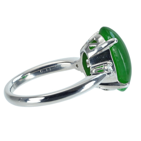 【中古】PT900 JADEITEヒスイリング RING J5.606ct D0.11ct ソーティング 6.5g #10