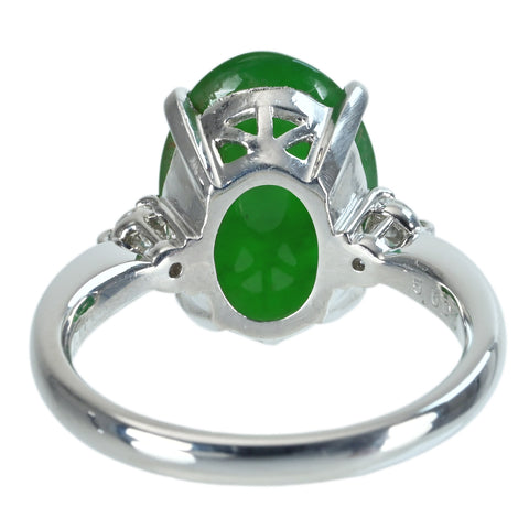 【中古】PT900 JADEITEヒスイリング RING J5.606ct D0.11ct ソーティング 6.5g #10
