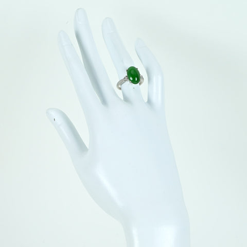 【中古】PT900 JADEITEヒスイリング RING J5.606ct D0.11ct ソーティング 6.5g #10