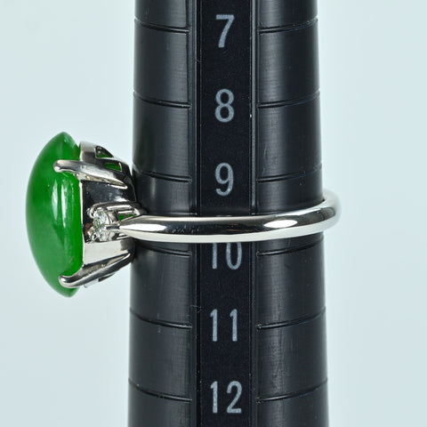 【中古】PT900 JADEITEヒスイリング RING J5.606ct D0.11ct ソーティング 6.5g #10