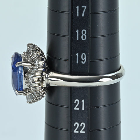 【中古】PT900 SAPPHIRE RING スリランカ産サファイアリング S5.30ct D0.82ct GIA鑑別書 CGLソーティング 9.9g #19