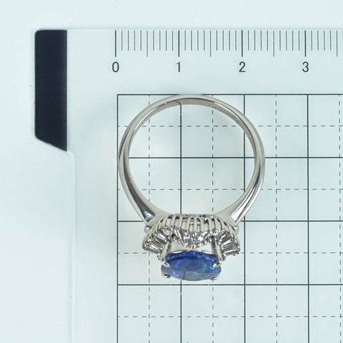 【中古】PT900 SAPPHIRE RING スリランカ産サファイアリング S5.30ct D0.82ct GIA鑑別書 CGLソーティング 9.9g #19