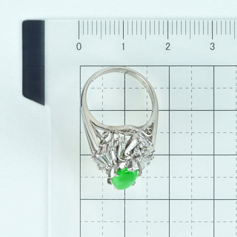 【中古】PT900 JADEITE ヒスイリング RING J1.483ct D1.16ct 日本宝石科学協会ソーティング 8.5g #8