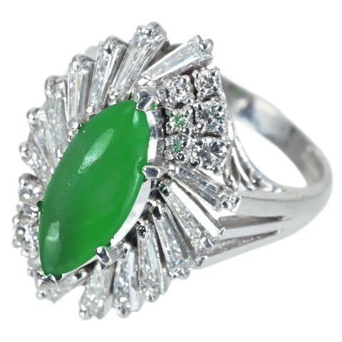 【中古】PT900 JADEITE ヒスイリング RING J1.483ct D1.16ct 日本宝石科学協会ソーティング 8.5g #8