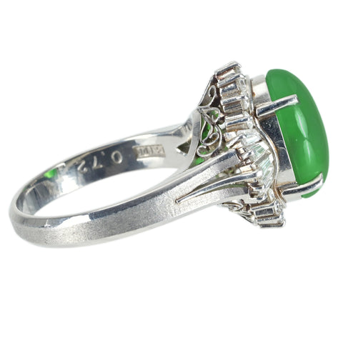 【中古】PT900 JADEITE ヒスイリング RING D0.72ct CGLソーティング 8.3g #11