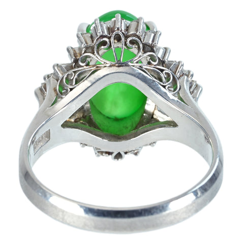 【中古】PT900 JADEITE ヒスイリング RING D0.72ct CGLソーティング 8.3g #11