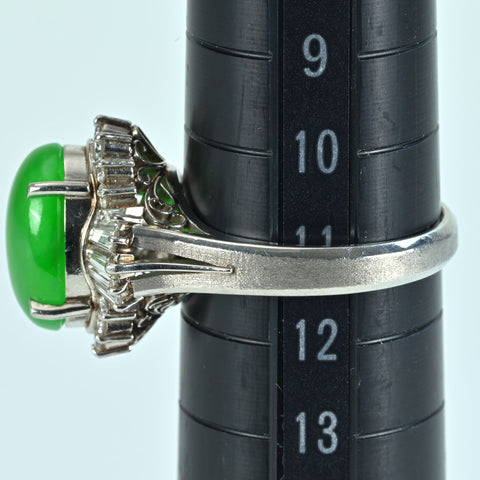 【中古】PT900 JADEITE ヒスイリング RING D0.72ct CGLソーティング 8.3g #11