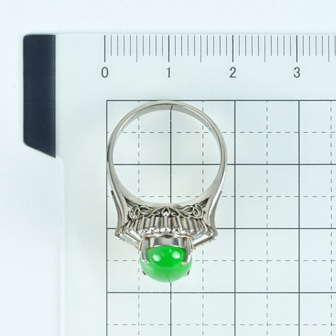 【中古】PT900 JADEITE ヒスイリング RING D0.72ct CGLソーティング 8.3g #11