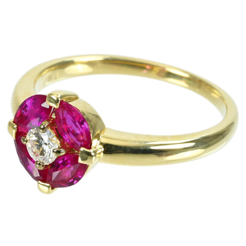【中古】K18YG RUBY RING ルビー・ダイヤモンドリング R0.79ct D0.13ct 3.5g #10