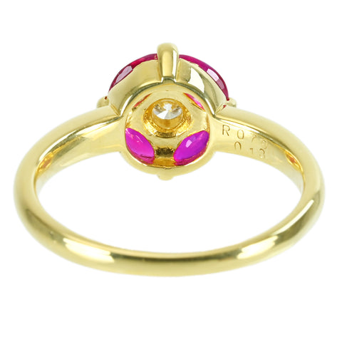 【中古】K18YG RUBY RING ルビー・ダイヤモンドリング R0.79ct D0.13ct 3.5g #10