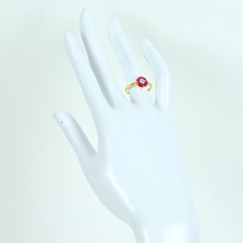 【中古】K18YG RUBY RING ルビー・ダイヤモンドリング R0.79ct D0.13ct 3.5g #10