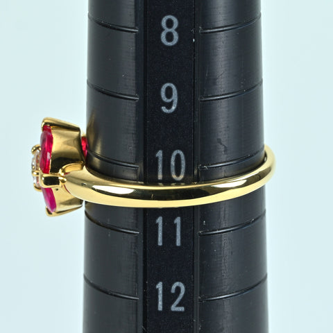 【中古】K18YG RUBY RING ルビー・ダイヤモンドリング R0.79ct D0.13ct 3.5g #10