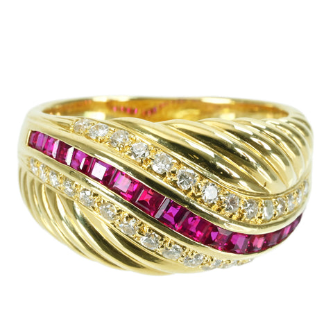 【中古】18KYG RUBY RING ルビーリング 9.2g #14