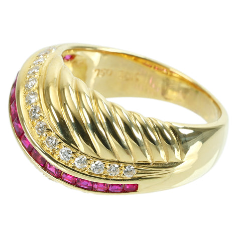 [Used] 18K Yellow Gold Ruby Ring, 9.2g, #14 