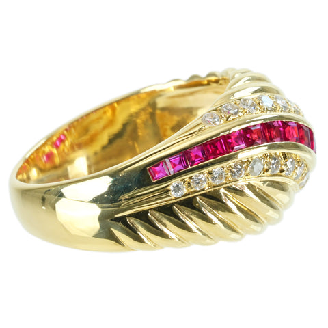 [Used] 18K Yellow Gold Ruby Ring, 9.2g, #14 