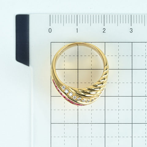 [Used] 18K Yellow Gold Ruby Ring, 9.2g, #14 