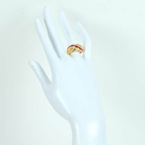 [Used] 18K Yellow Gold Ruby Ring, 9.2g, #14 