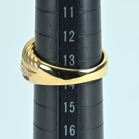 [Used] 18K Yellow Gold Ruby Ring, 9.2g, #14 