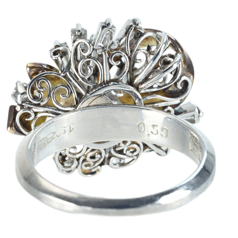 【中古】PT900/K18YG DIAMOND ダイヤモンドリング RING D0.59ct 8.1g #8.5