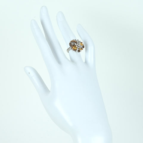 【中古】PT900/K18YG DIAMOND ダイヤモンドリング RING D0.59ct 8.1g #8.5