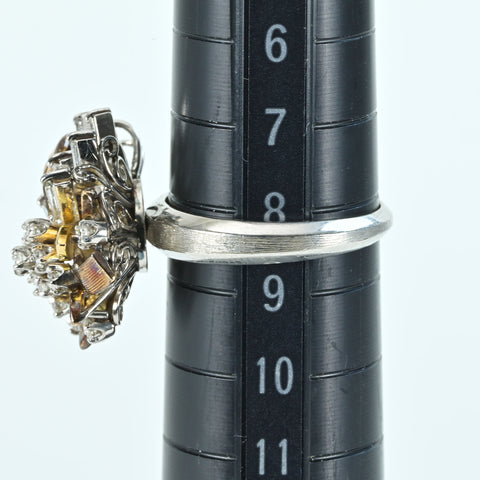【中古】PT900/K18YG DIAMOND ダイヤモンドリング RING D0.59ct 8.1g #8.5