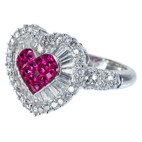 【中古】K18WG RUBY DIAMOND RING ルビー・ダイヤモンドリング 7.9g #10